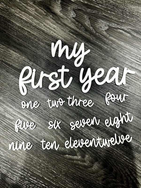 DIY My First Year Milestone Photo Board Words