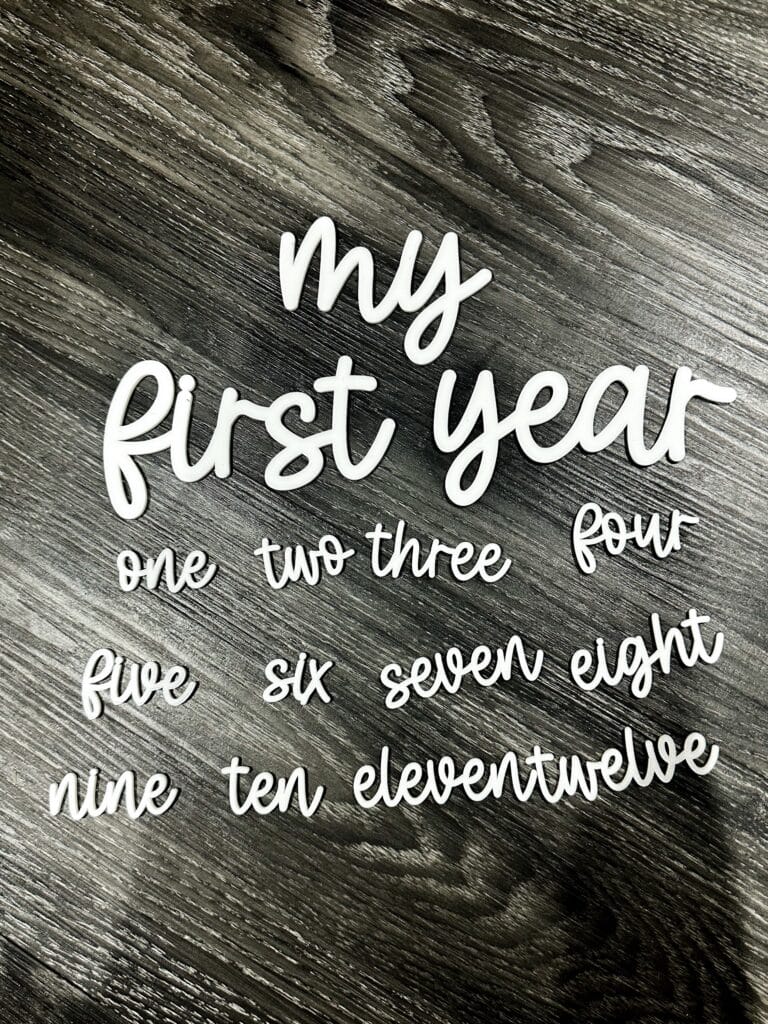 DIY My First Year Milestone Photo Board Words