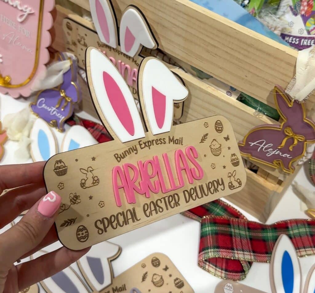 Easter Bunny Express Mail Crate Plaque with Ears