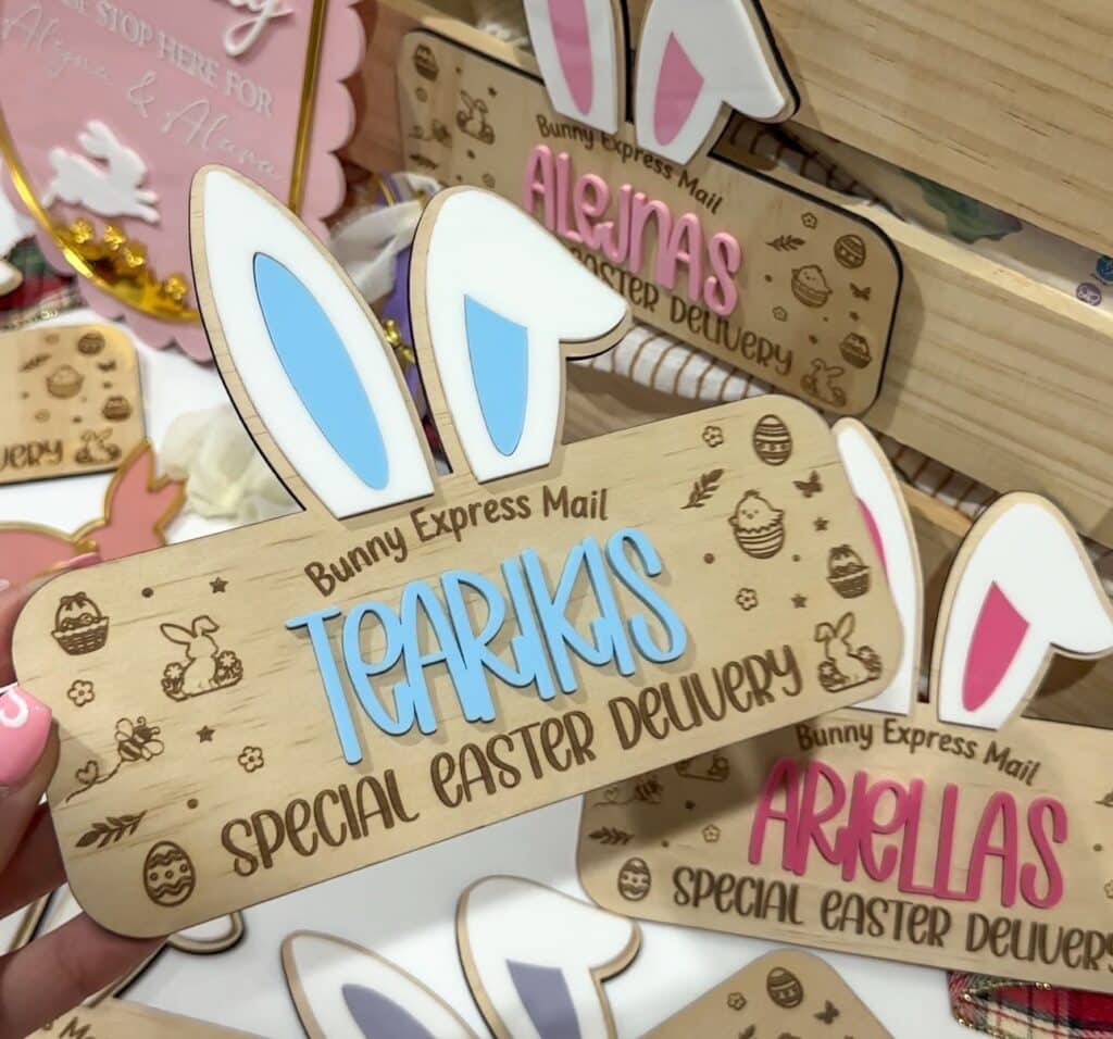 Easter Bunny Express Mail Crate Plaque with Ears