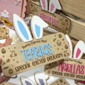 Easter Bunny Express Mail Crate Plaque with Ears