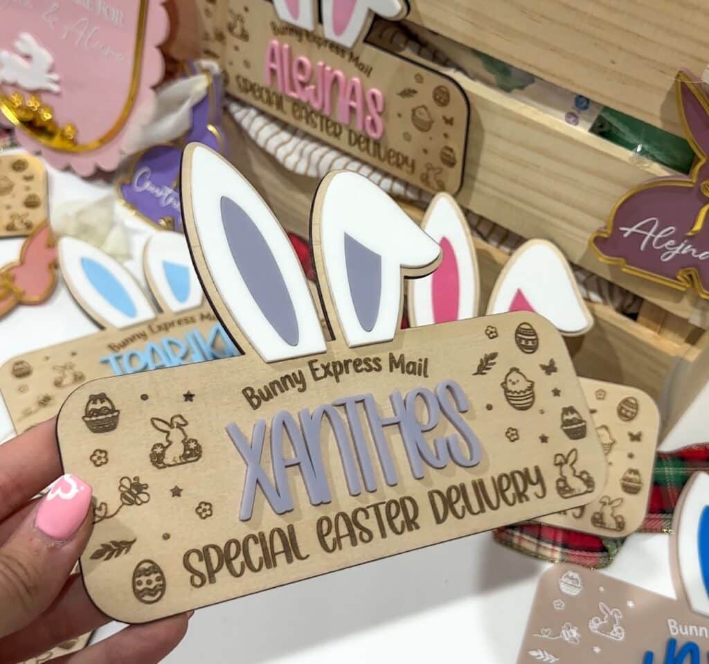 Easter Bunny Express Mail Crate Plaque with Ears