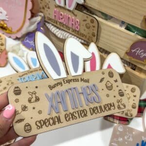 Easter Bunny Express Mail Crate Plaque with Ears