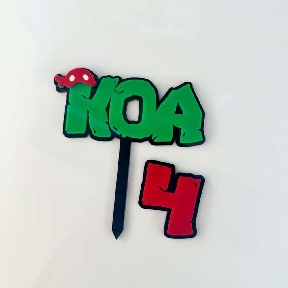 Personalised Ninja Turtles TMNT Acrylic Topper Set