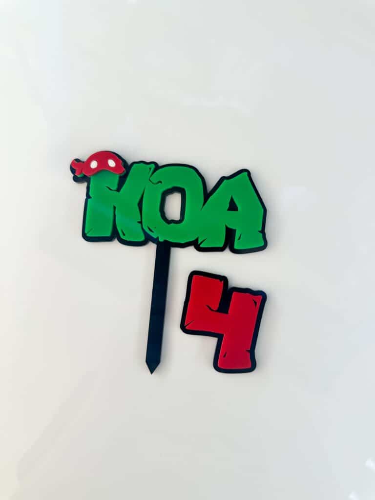 Ninja Turtles TMNT Personalised Acrylic Topper Set