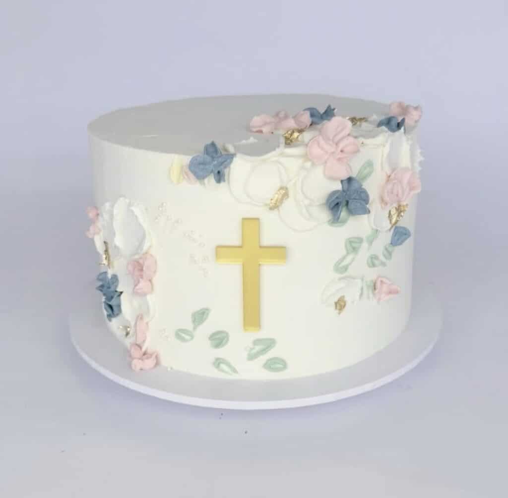 Cross Cake Charm for Baptism & Communion | Fropper