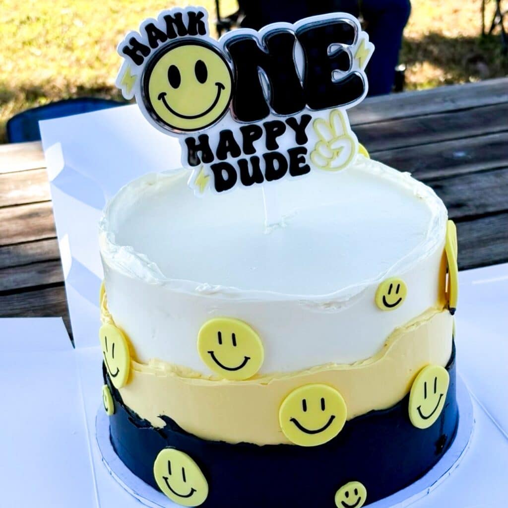 Happy Dude Personalised Cake Topper – Triple Layer