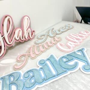 Personalised, custom, 3D, triple layer, layered, acrylic name sign, wall art, wall decor, wall hanging, wall art, wall, art.