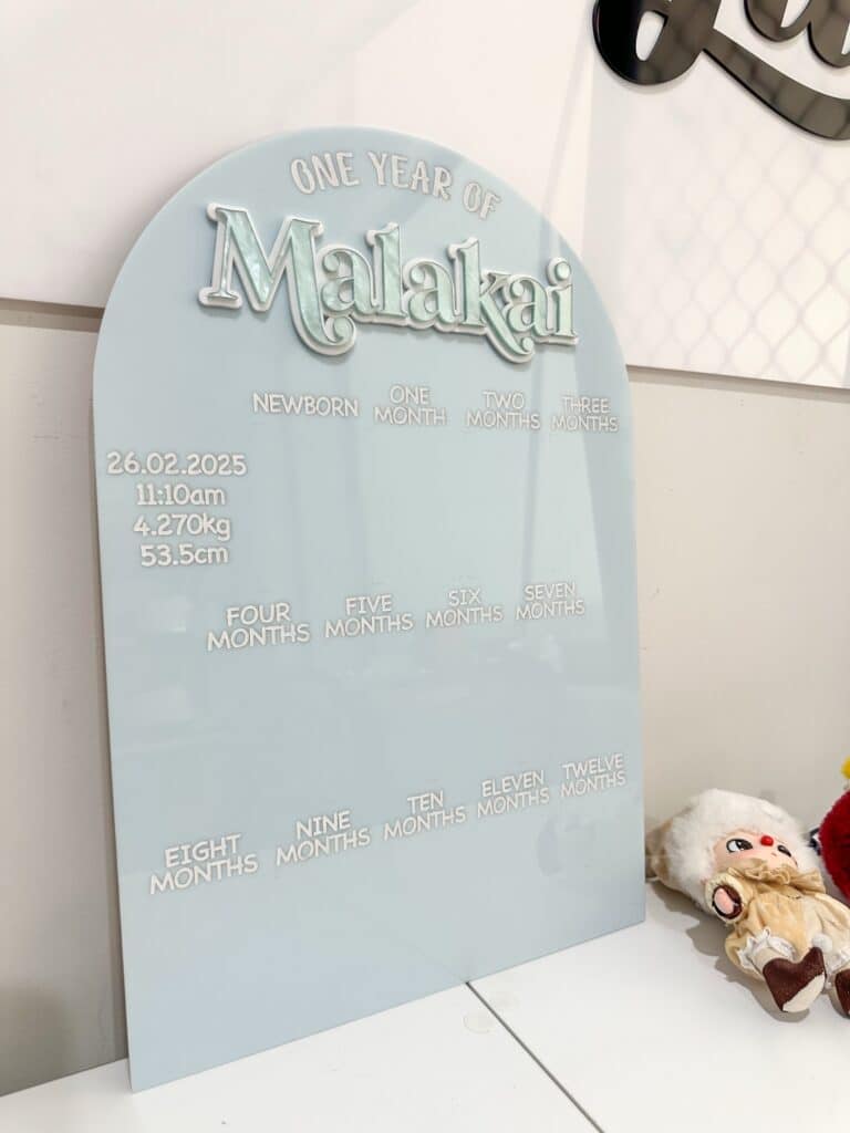 First Year Baby Photo Board Personalised Acrylic