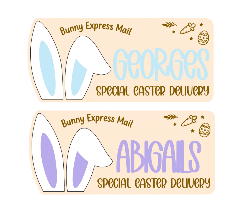 Easter Bunny Express Mail Crate Plaque with Side Ears, custom, handcrafted, layered acrylic, easter-themed, easter, easter.