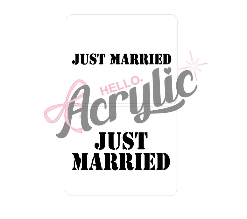 Tiramisu “Just Married” Cake Acrylic Stencil Set