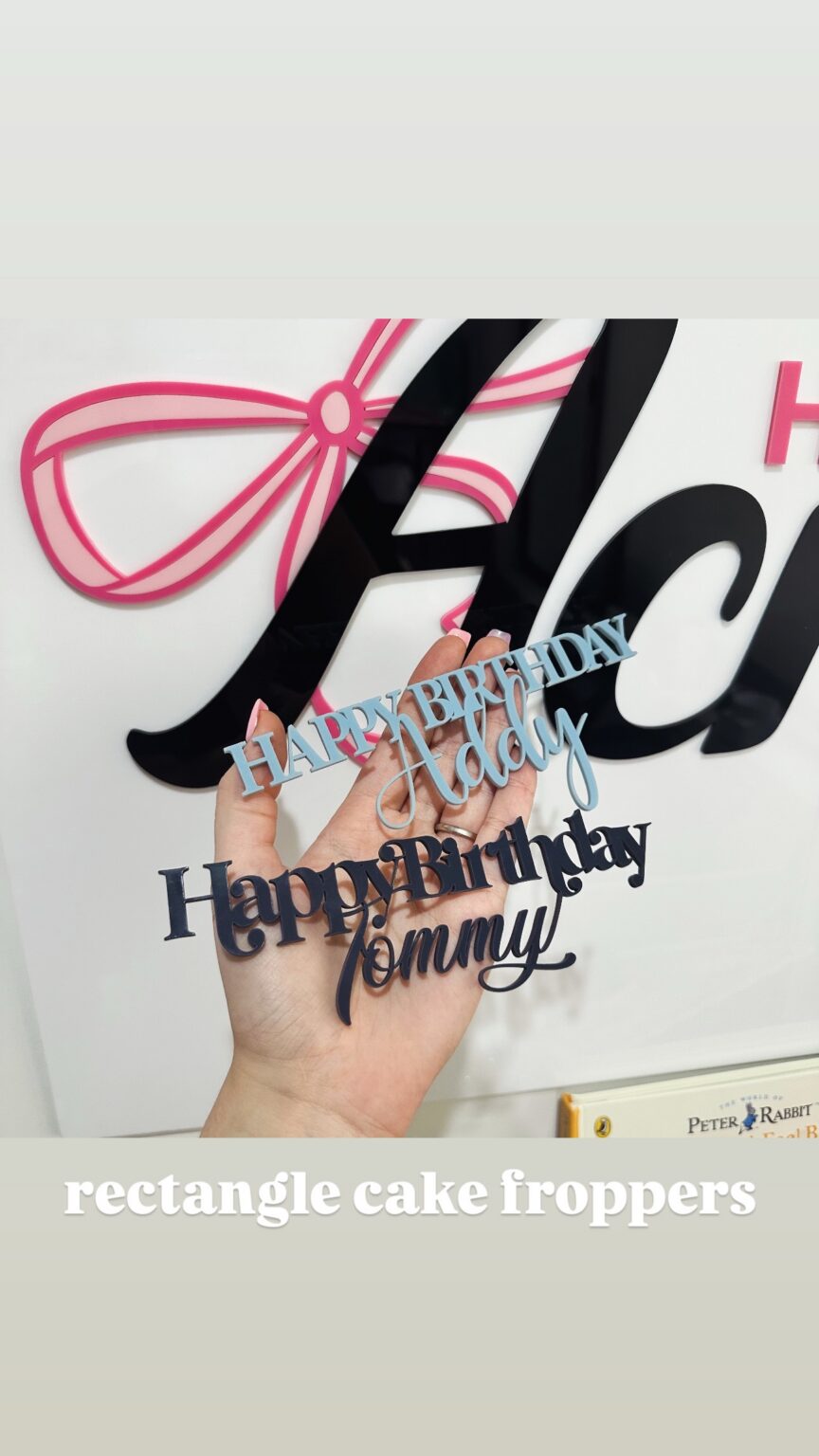 Custom Acrylic Cake Fropper Single Layer Personalised | Luxe
