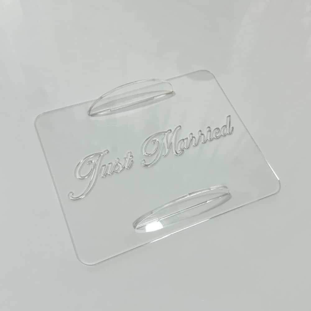 Tiramisu “Just Married” Cake Cursive Acrylic Stencil Set