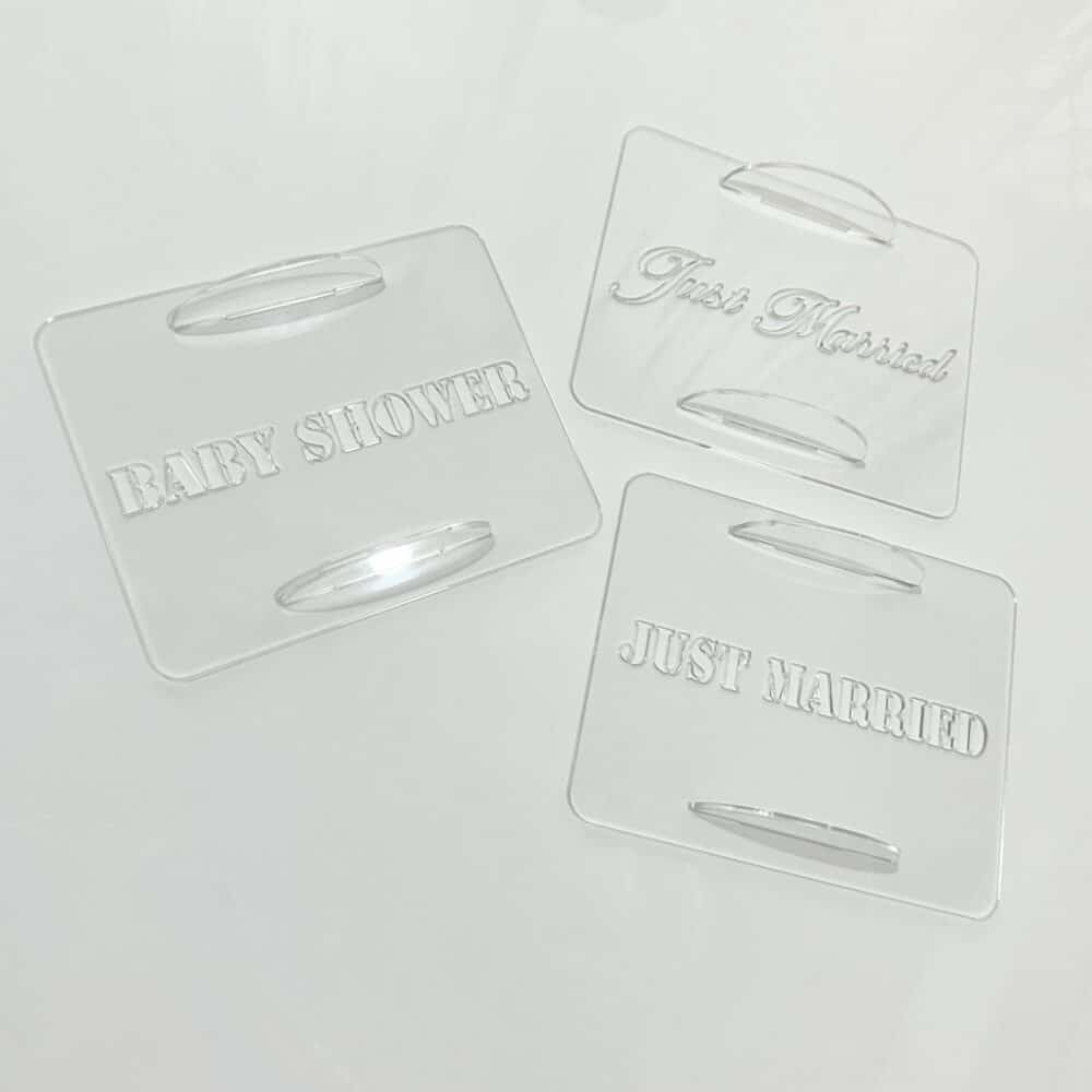 Tiramisu Custom Text Cake Stencil Set - Clear Acrylic