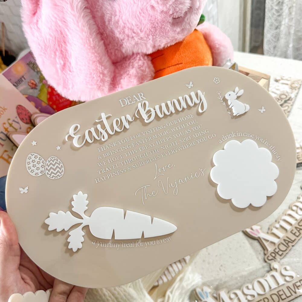 Easter Bunny Treat Snack Board 3D