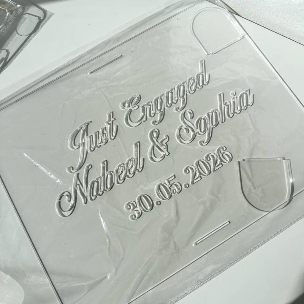 Tiramisu Custom Text Cake Stencil Set – Clear Acrylic