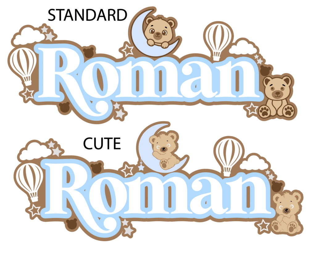 Personalised Teddy Bear Name Sign | 3D Acrylic Nursery Decor | Custom Baby Room Wall Sign