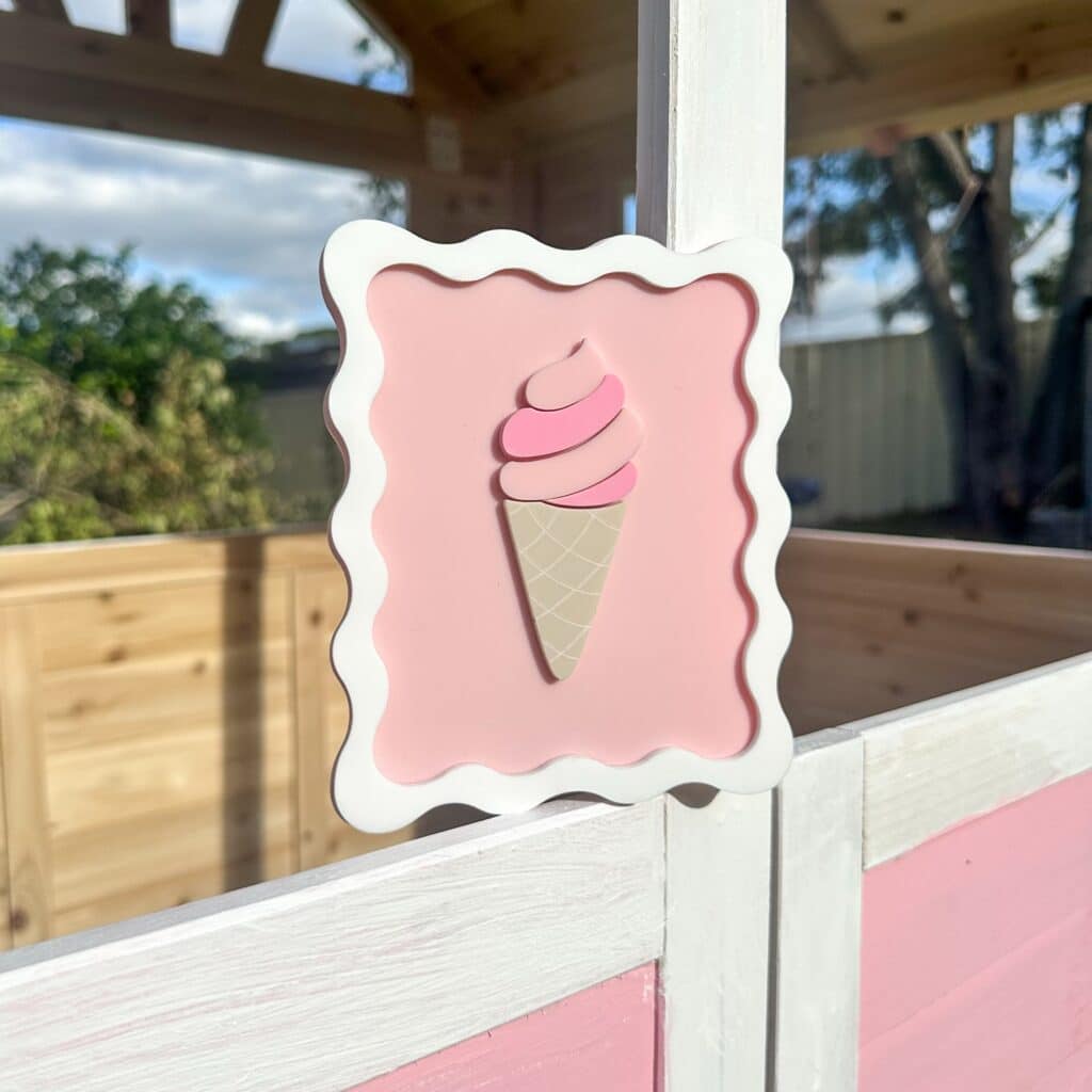 layered acrylic kids playroom wall sign.