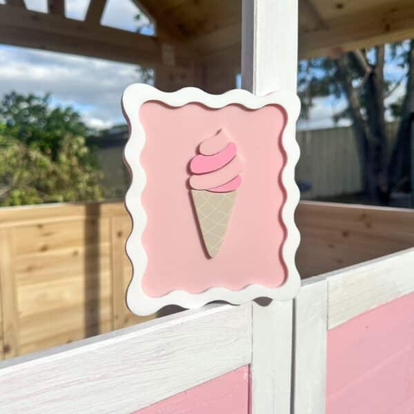 Ice Cream squiggle edge Wall Plaque | Wall Sign