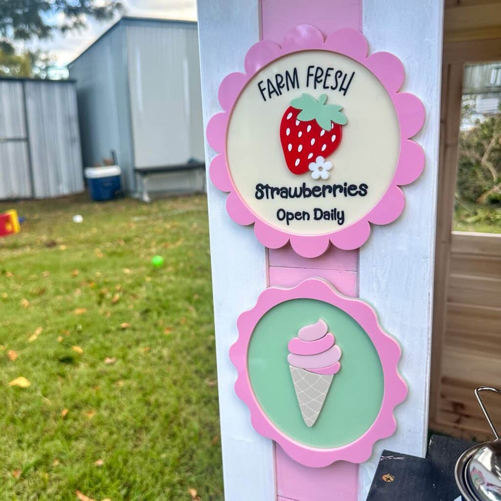Custom layered acrylic ice cream wall plaque, perfect for kids' spaces with playful dessert theme.