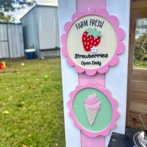 Custom layered acrylic ice cream wall plaque, perfect for kids' spaces with playful dessert theme.