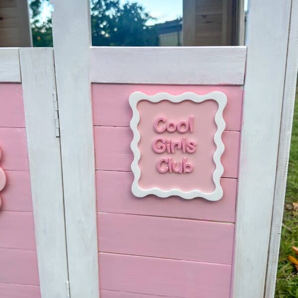 Cool Club Custom Text Plaque | Squiggle Edge Wall Sign | Playroom & Cubby House Sign