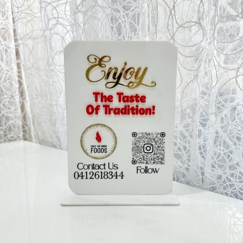 Personalised Business Signage | Logo, Contact & Event Display Sign with QR Code