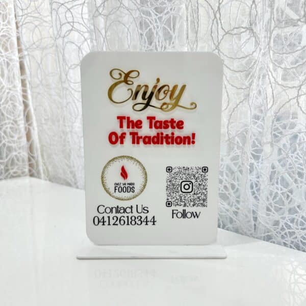 Personalised Business Signage | Logo, Contact & Event Display Sign with QR Code