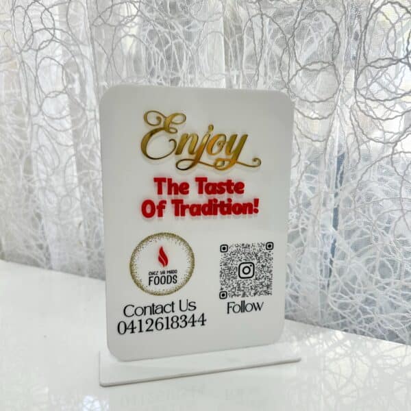 Personalised Business Signage | Logo, Contact & Event Display Sign with QR Code