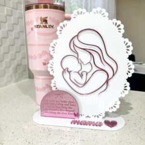 layered acrylic Mother's Day plaque gift for mum and grandma with a mirrored finish.