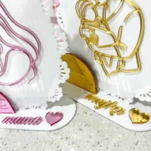 layered acrylic Mother's Day plaque gift for mum and grandma with a mirrored finish.
