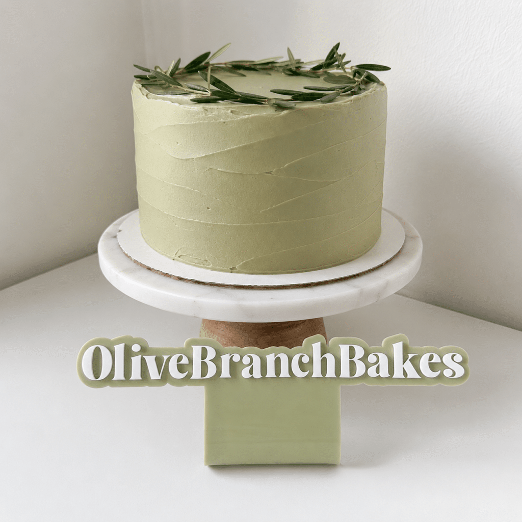 Exclusive Standing Acrylic Watermark Sign for Cake Makers | Custom Cake Content Display Sign