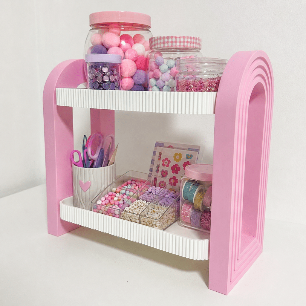 Modern Arch Craft Organiser | 2 Tier Desktop Storage Rack