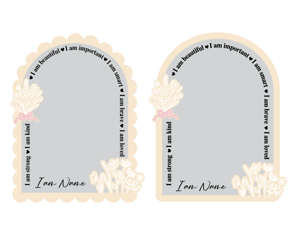 Personalised Wildflower Affirmation Mirror | Kids Bedroom Decor | Positive I Am Mirror