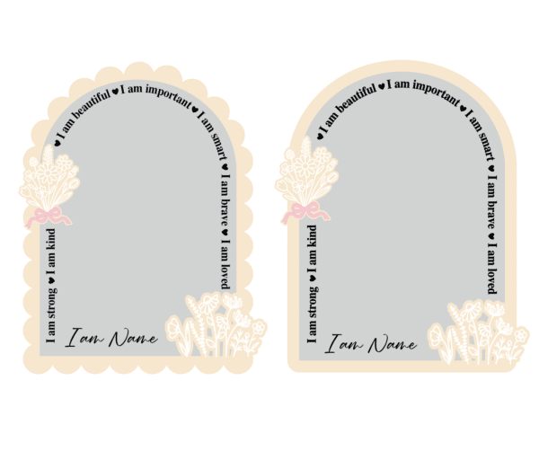 Personalised Wildflower Affirmation Mirror | Kids Bedroom Decor | Positive I Am Mirror