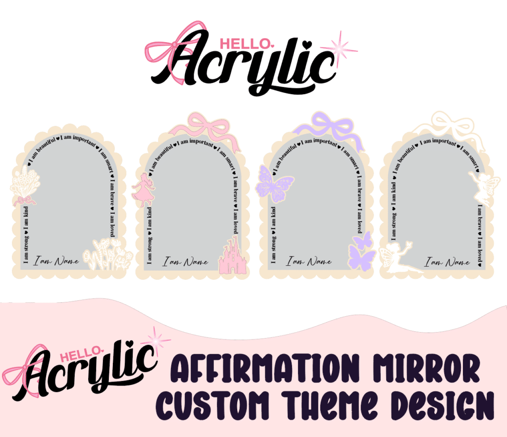 Custom Theme Personalised Affirmation Mirror | Kids Bedroom Mirror Decor