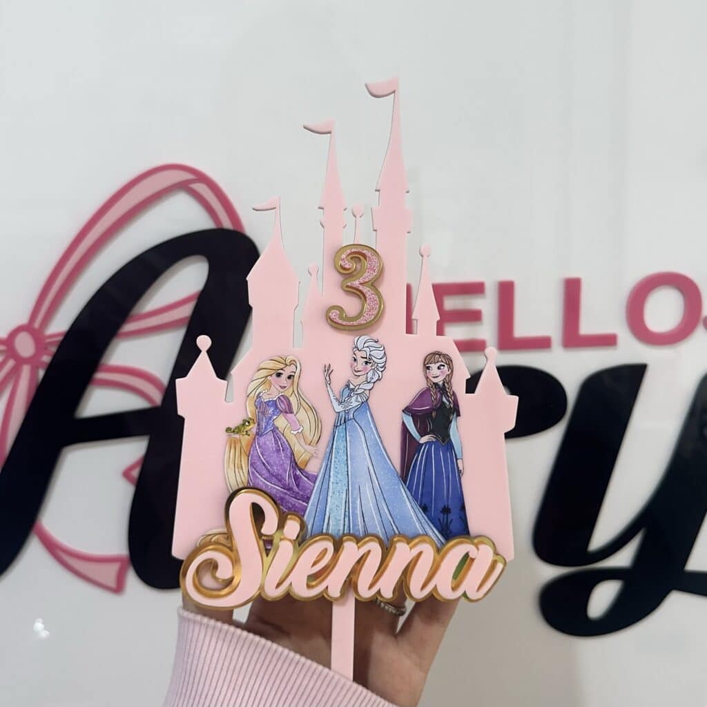 Disney Princess Acrylic Cake Topper | Personalised Name & Age