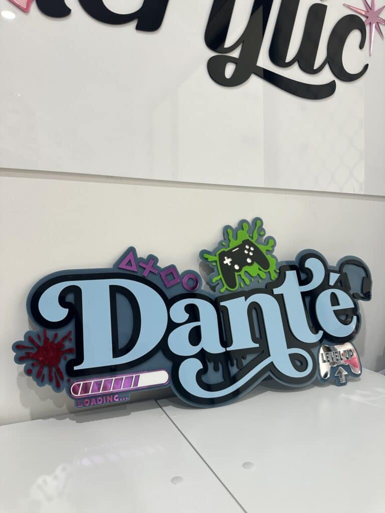 Custom Gaming Name Sign | Triple Layer Acrylic Gamer Room Decor