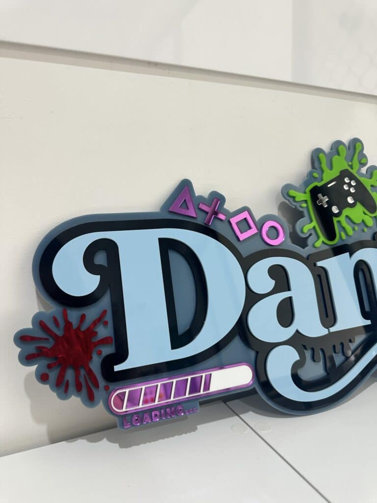Custom Gaming Name Sign | Triple Layer Acrylic Gamer Room Decor
