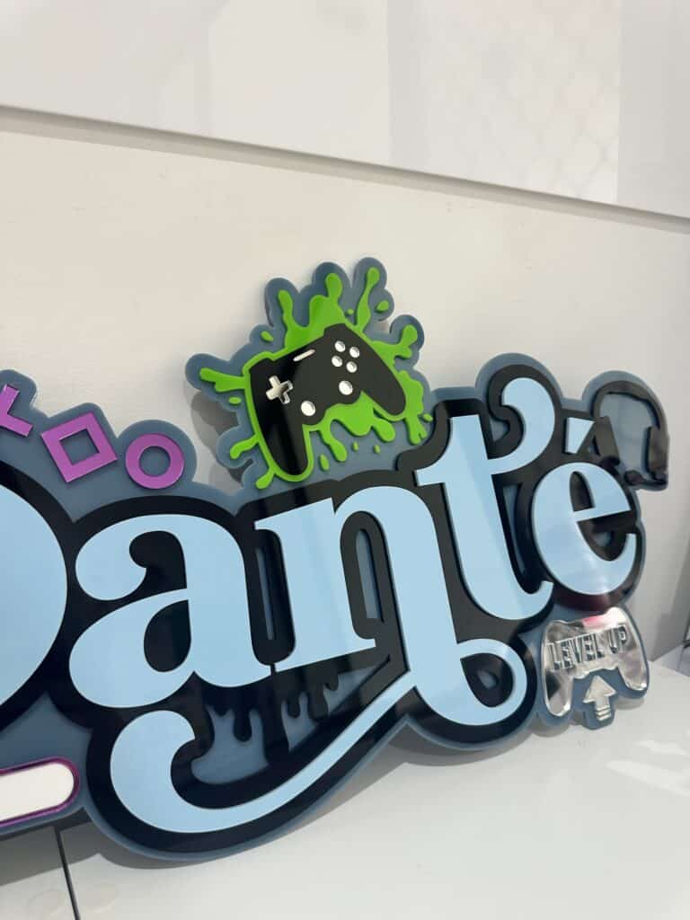 Custom Gaming Name Sign | Triple Layer Acrylic Gamer Room Decor