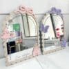 Personalised Princess Affirmation Mirror with Bow | Castle Scalloped Edge Kids Mirror