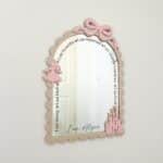 Personalised Princess Affirmation Mirror with Bow | Castle Scalloped Edge Kids Mirror