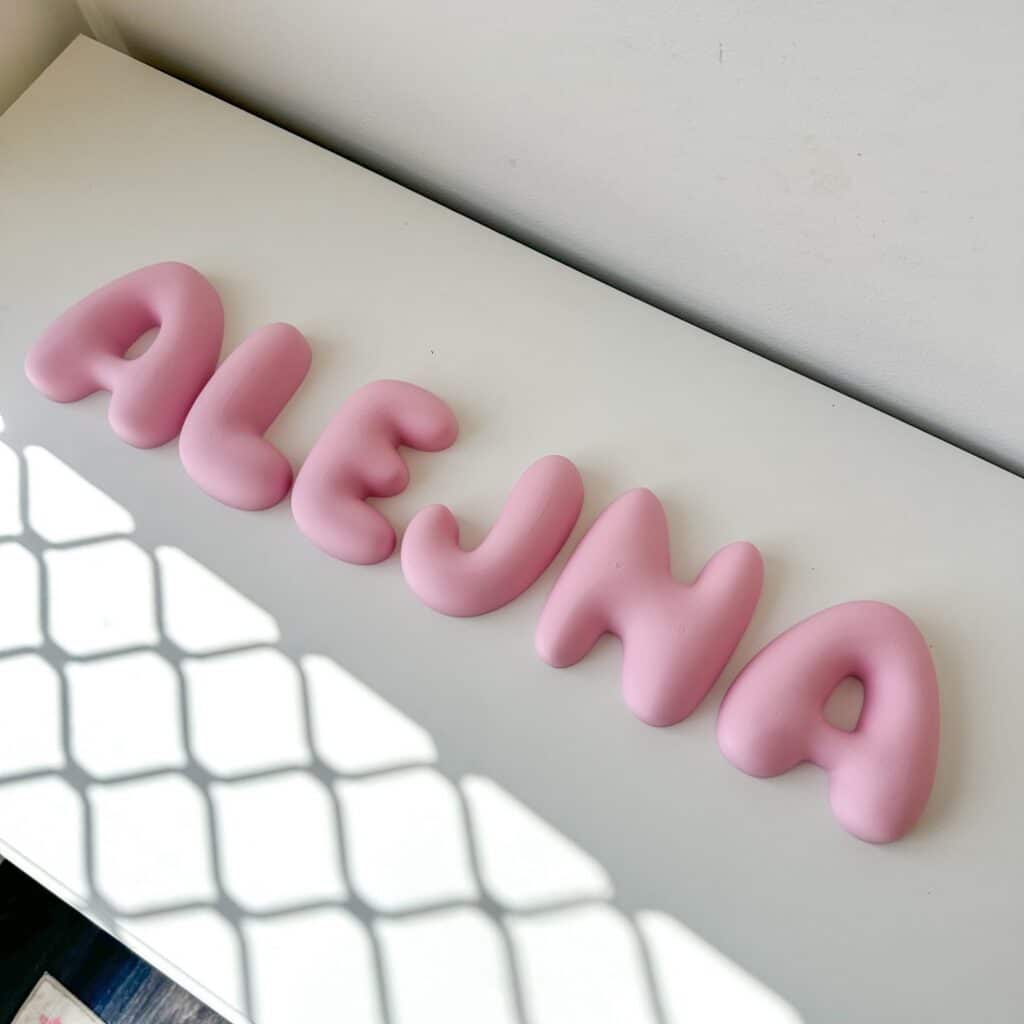 Custom 3D Printed Bubble Letters | Personalised Name Sign for Kids Rooms & Wall Decor