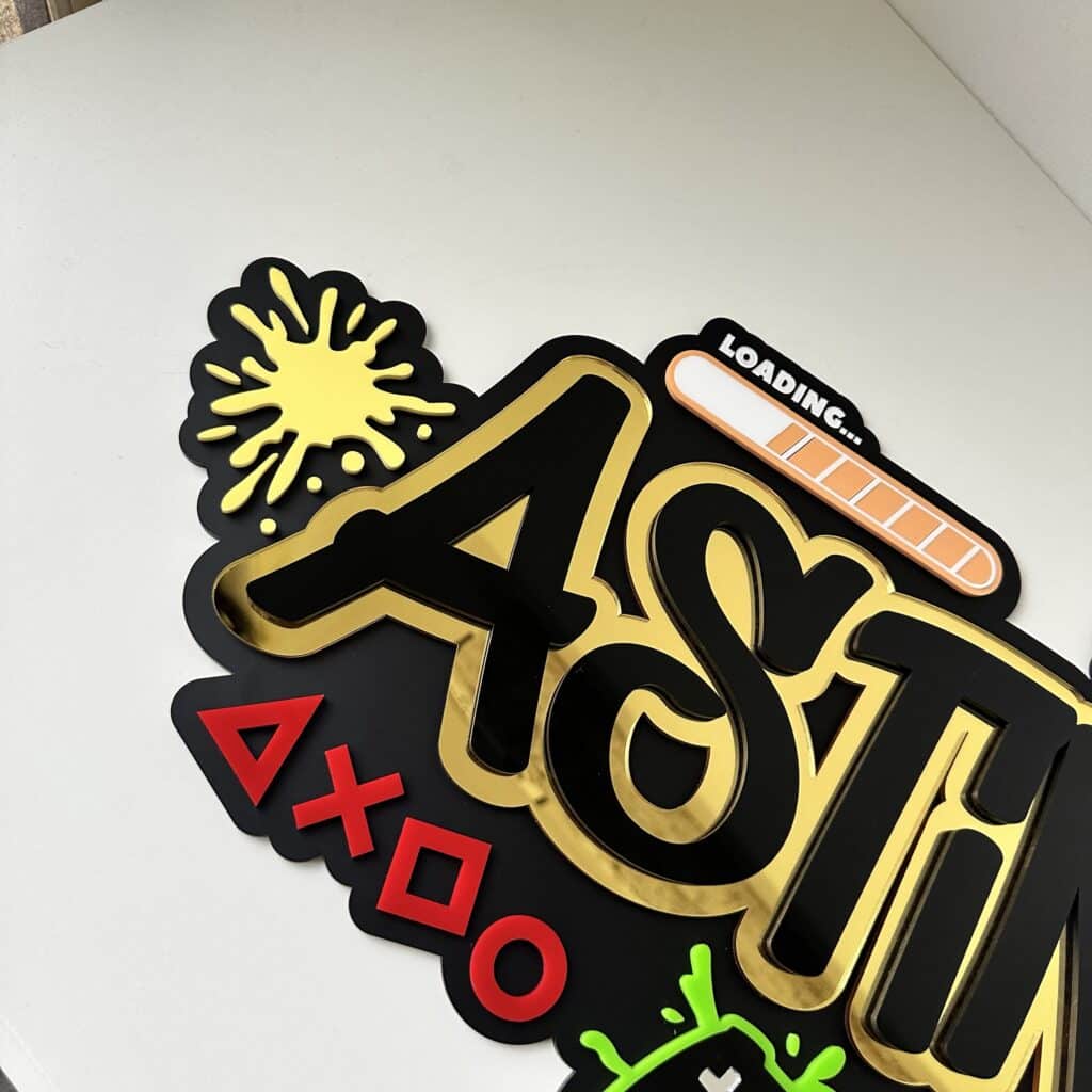 Custom Graffiti Gaming Name Sign | Triple Layer Acrylic Gamer Decor