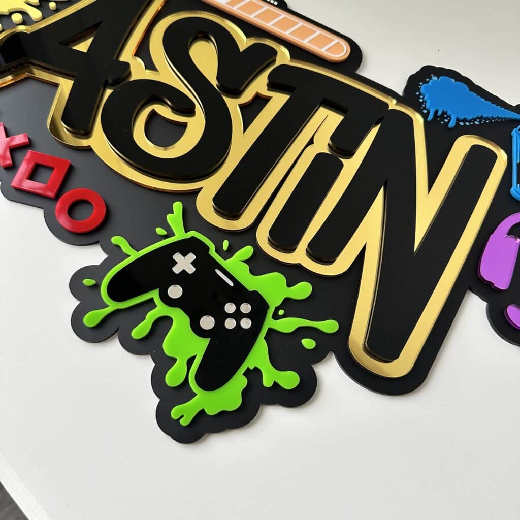 Custom Graffiti Gaming Name Sign | Triple Layer Acrylic Gamer Decor